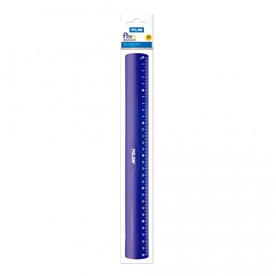 Regla flex & resistan azul 30cm milan