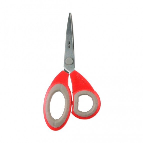 Blister con tijeras de oficina rojas 19cm milan