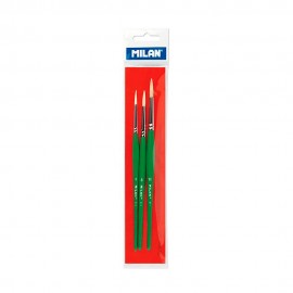 Pinceles escolares para cola y tempera serie 511 n° 6 , 8 y 10, blister 3 uds