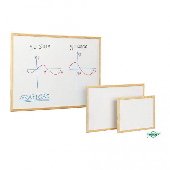 Pizarra blanca con marco de madera 60x90cm faibo