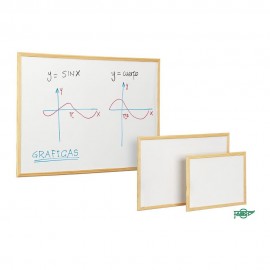 Pizarra blanca con marco de madera 60 x 90 cm