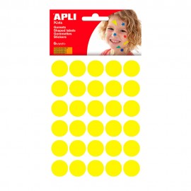 Gomets redondos color amarillo medida ø20 mm, blister 180 uds