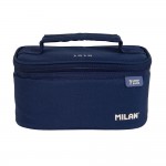 Bolsa isotérmica porta alimentos pequeña con 1 recipiente (1,5 l) serie 1918, azul marino milan