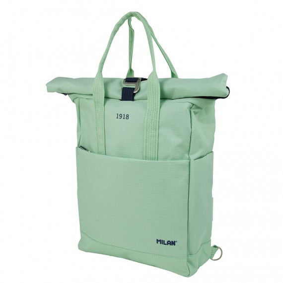 Mochila urbana con cierre superior enrollable 10 l. serie 1918, verde milan