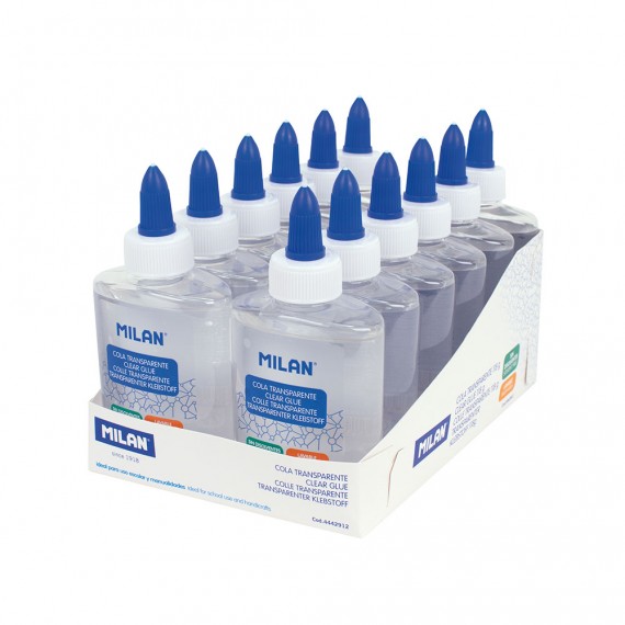 Caja expositora 12 botellas de cola transparente 118g. milan