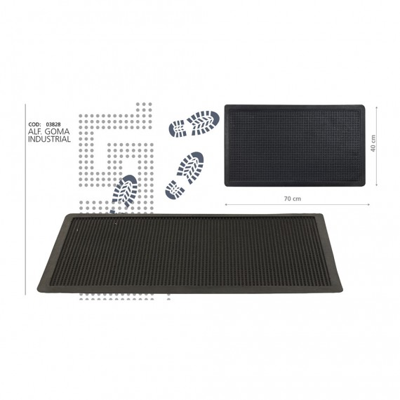 Felpudo de goma industrial 70x40cm hidalgo