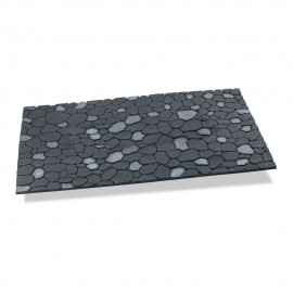 Felpudo efecto piedras color gris grafito 75 x 45 x 0,5 cm