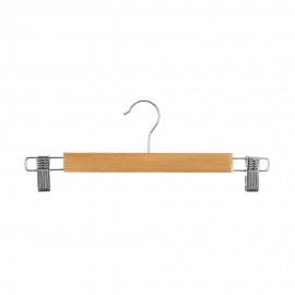Perchas metalica detalle madera para pantalon 33,5 x 12 cm, 3 uds