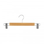 Set 3 perchas metalica detalle madera para pantalon 33,5x12cm