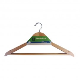 Perchas contorneadas madera ecológica fsc 43,5 x 1,4 x 22,5 cm, 3 uds