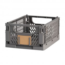 Caja almacenaje plegable gris 33 x 24,5 x 15 cm