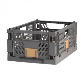Caja almacenaje plegable gris 50 x 33 x 25 cm