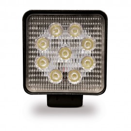 Faro de trabajo cuadrado 9 leds 2150 im 27w 10 - 80v
