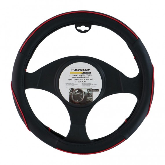 Funda para volante de 38 cm detalle rojo dunlop