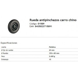 RUEDA 350X80 EJE20 IMPINCH.LLANTA METAL