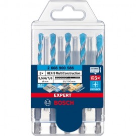 Set de 6 brocas Expert HEX-9 MultiConstruction de 5,5/6/6/7/8 mm