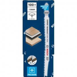 Hoja de sierra de calar Expert ‘Hardwood 2-side clean’ T 308 BF, 100 unidades