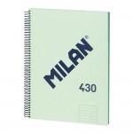 Cuaderno a4 pautado (7mm) verde. con espiral.