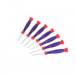 Destornilladores precisión, juego 7 piezas (3 phillips + 4 plano). workpro