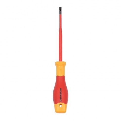 Destornillador plano aislado vde 0,5 x 3 x 100mm. workpro