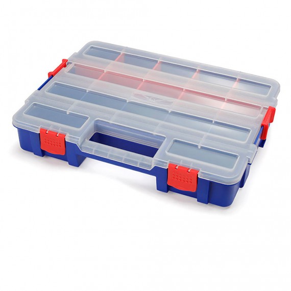 Organizador de compartimentos apilable con tapa 18 divisiones. workpro