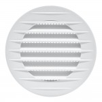 Rejilla ventilación redonda, abs, empotrable con mosquitera ø70mm blanca