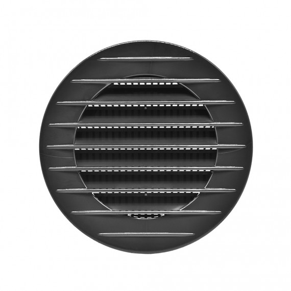Rejilla ventilación redonda empotrable con mosquitera ø70mm abs gris antracita