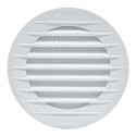 Rejilla ventilación redonda empotrable con mosquitera ø80mm abs blanca