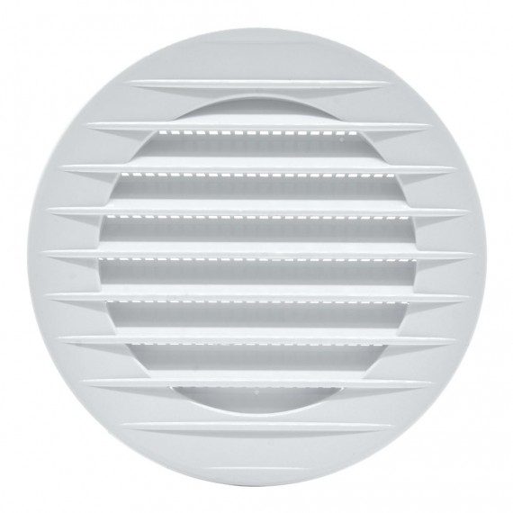 Rejilla ventilación redonda empotrable con mosquitera ø80mm abs blanca