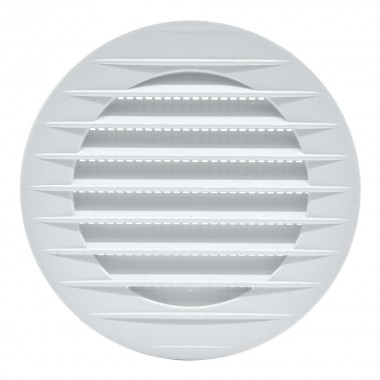 Rejilla ventilación redonda empotrable con mosquitera ø80mm abs blanca