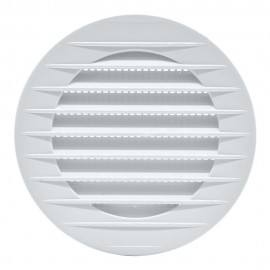 Rejilla ventilación redonda empotrable con mosquitera ø80mm abs blanca