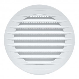Rejilla ventilación redonda empotrable con mosquitera ø90mm abs blanca