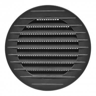 Rejilla ventilación redonda empotrable con mosquitera ø90mm abs gris antracita
