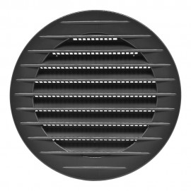 Rejilla ventilación redonda empotrable con mosquitera ø90mm abs gris antracita