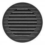 Rejilla ventilación redonda empotrable con mosquitera ø90mm abs gris antracita