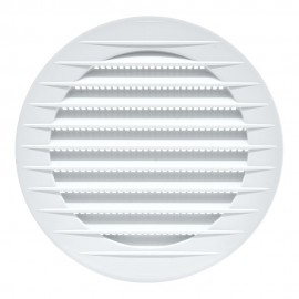 Rejilla ventilación redonda empotrable con mosquitera ø100mm abs blanca