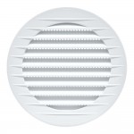 Rejilla ventilación redonda empotrable con mosquitera ø100mm, abs, blanca