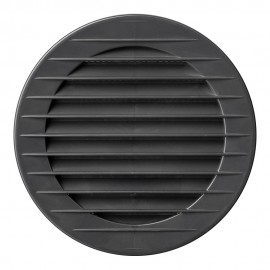Rejilla ventilación redonda empotrable con mosquitera ø125mm abs gris antracita