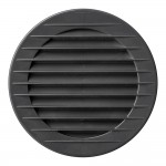 Rejilla ventilación redonda, abs, empotrable con mosquitera ø125mm gris antracita