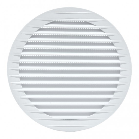 Rejilla ventilación redonda empotrable con mosquitera ø150mm abs blanca