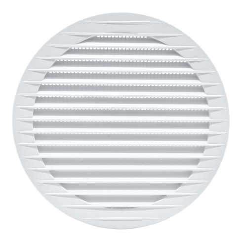 Rejilla ventilación redonda empotrable con mosquitera ø150mm abs blanca