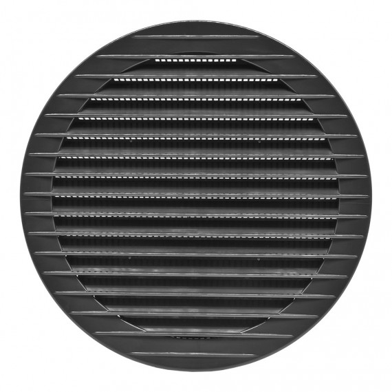 Rejilla ventilación redonda empotrable con mosquitera ø150mm abs gris antracita