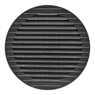 Rejilla ventilación redonda empotrable con mosquitera ø150mm abs gris antracita