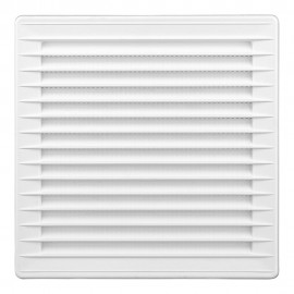 Rejilla ventilación cuadrada empotrable ajustable ø 80-150 con mosquitera 170x170x11,5mm abs blanca