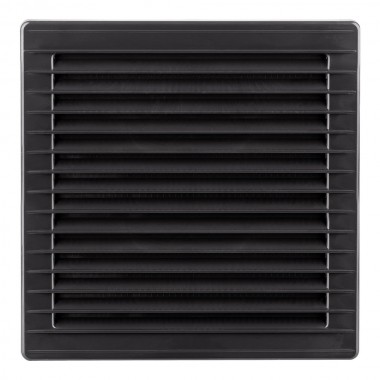 Rejilla ventilación cuadrada empotrable ajustable ø 80-150 con mosquitera 170x170x11,5mm abs gris antracita