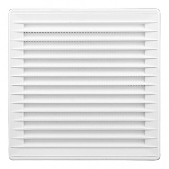 Rejilla ventilación cuadrada empotrable ø 100mm con mosquitera 170x170x10mm abs blanca