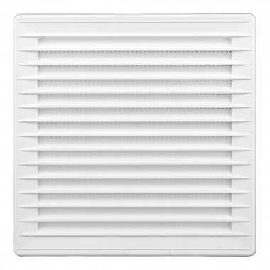 Rejilla ventilación cuadrada empotrable ø 100mm con mosquitera 170x170x10mm abs blanca