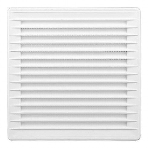 Rejilla ventilación cuadrada empotrable ø 100mm con mosquitera 170x170x10mm abs blanca