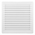 Rejilla ventilación cuadrada empotrable ø 100mm con mosquitera 170x170x10mm abs blanca