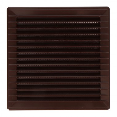 Rejilla ventilación cuadrada empotrable con mosquitera 140 x 140mm abs marrón